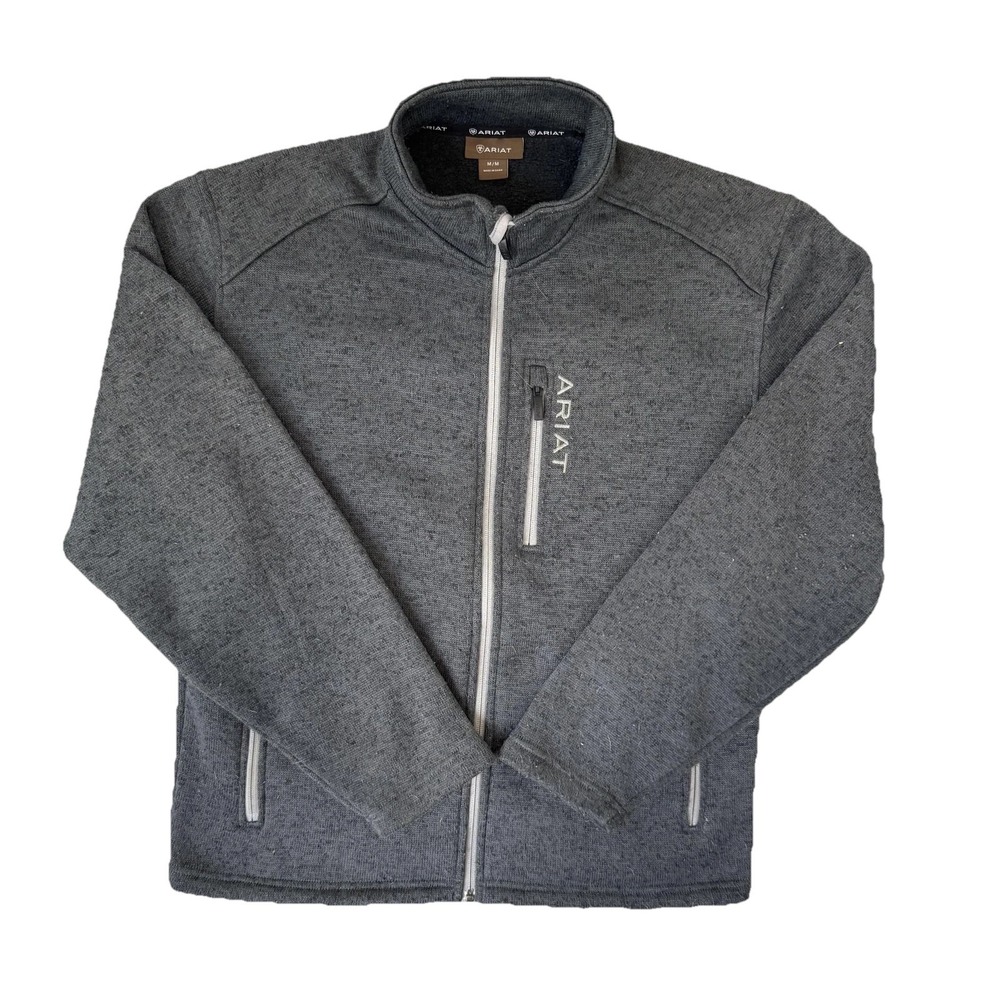 Ariat Jacket Mens Medium Gray Fleece Lined Full Zip Outdoor Workwear Riding